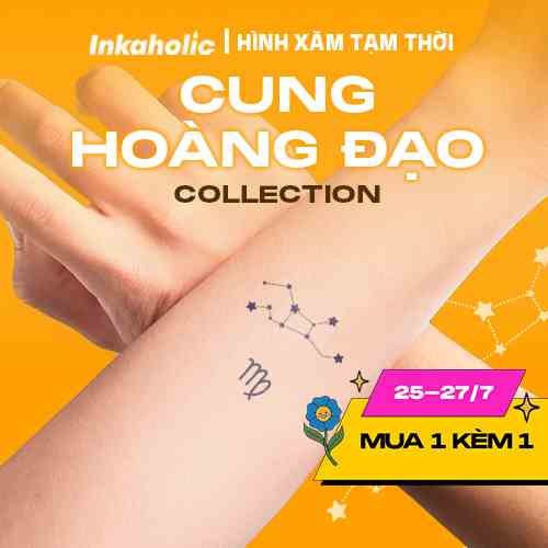 [Cung Hoàng Đạo Collection] Hình xăm dán tạm thời 15 ngày Inkaholic, xăm giả đẹp & ngầu y xăm thật, chống nước 100