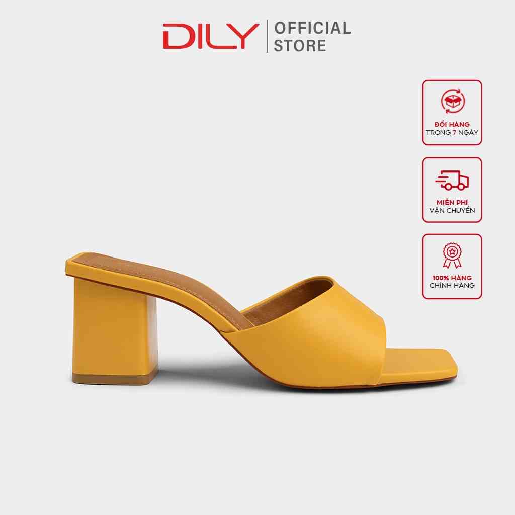 Dép guốc nữ gót vuông quai ngang basic tiện lợi DILY cao 5cm_AA0325