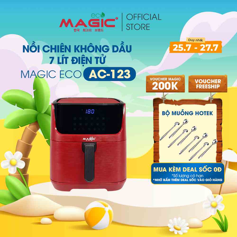 Nồi Chiên Nướng Không Dầu Magic Eco AC-123,dung tích 7L, Bảo hành chính hãng