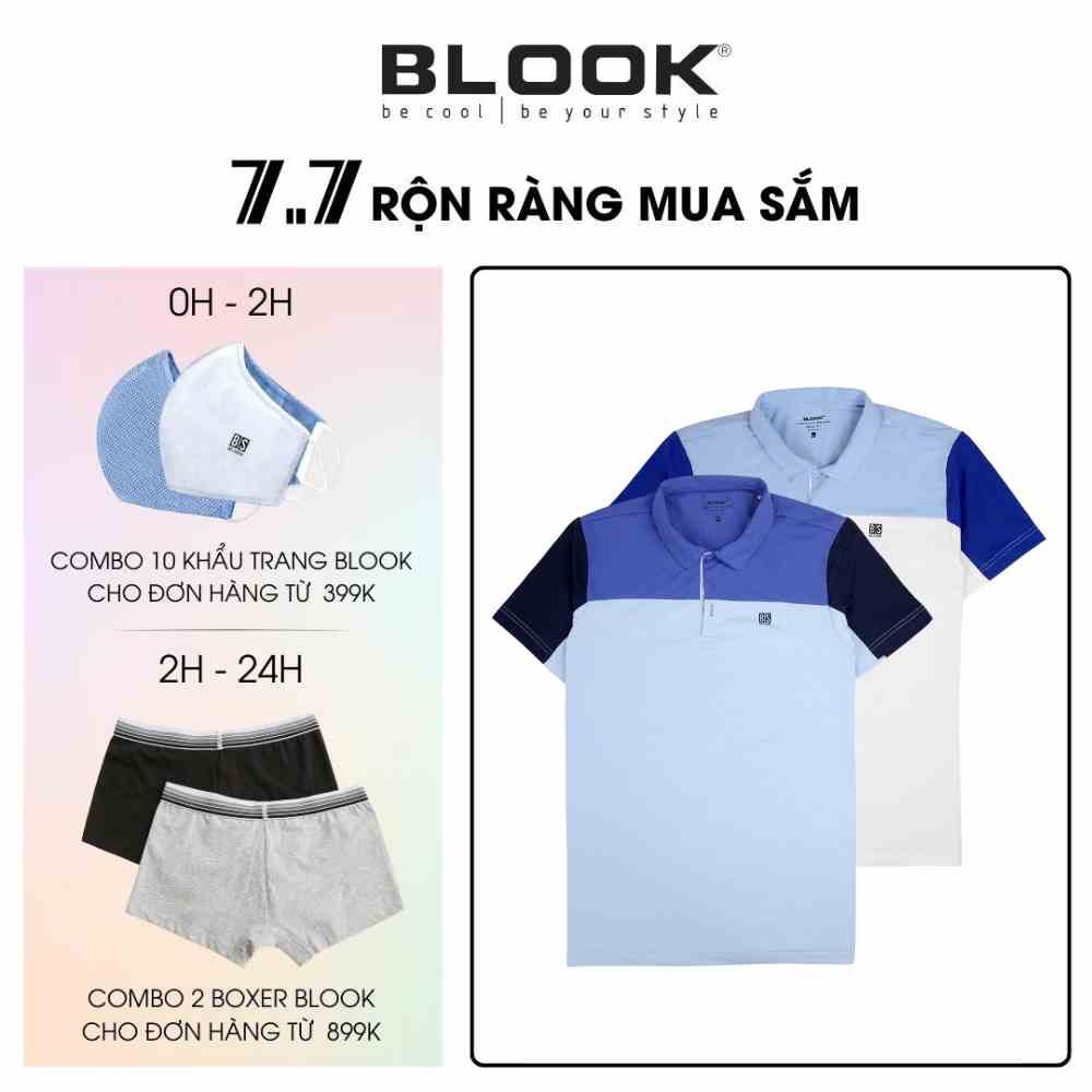 [Mã BMLT35 giảm đến 35K đơn 99K] Áo Polo nam thể thao BLOOK có cổ BASIC vải cá sấu cotton, nam tính, năng động mã 35569