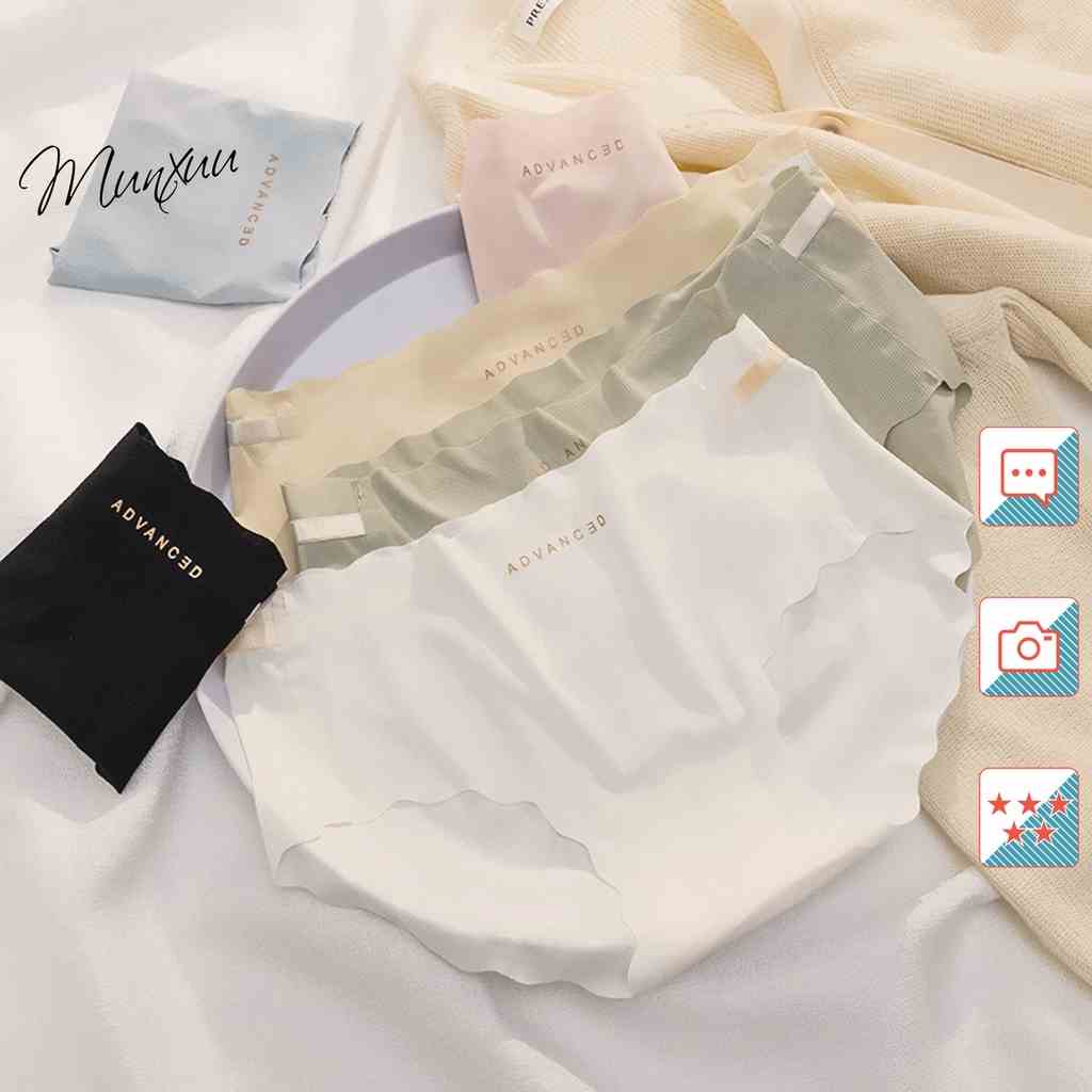 Quần lót nữ MUNXUU vải cotton gân tăm co dãn, không viền không đường may chống lộ cao cấp - QC127