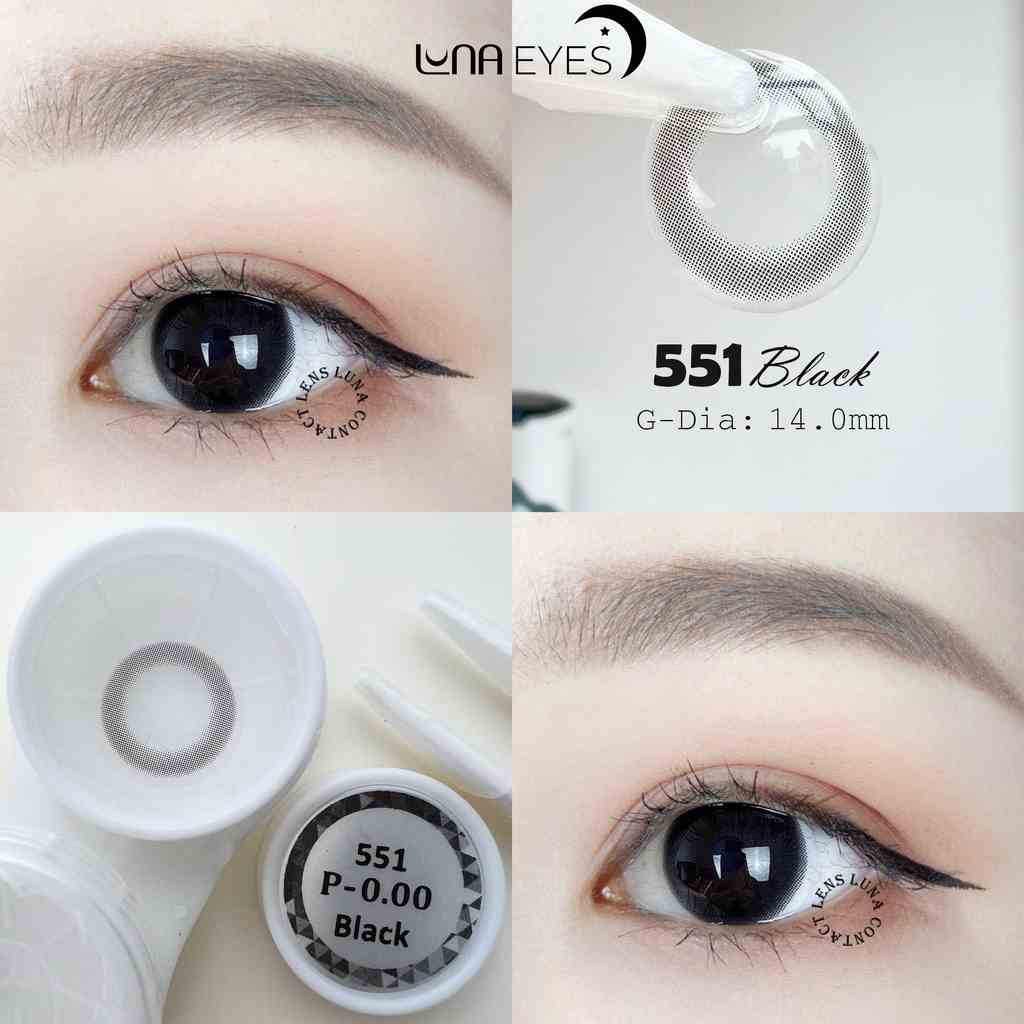 Kính áp tròng LUNA EYES 551 BLACK - Lens size nhỏ