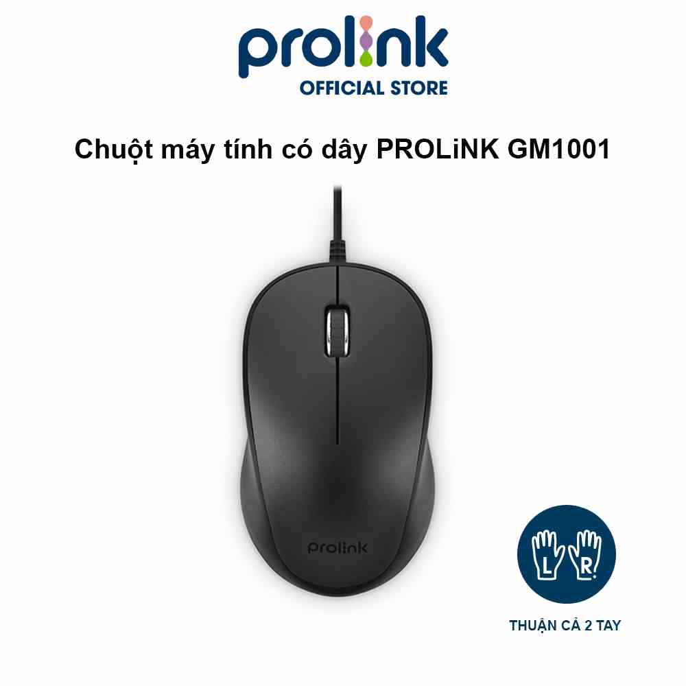 Chuột máy tính có dây PROLiNK GM1001 giá rẻ, kiểu dáng nhỏ gọn, độ nhạy cao dành cho PC, Laptop