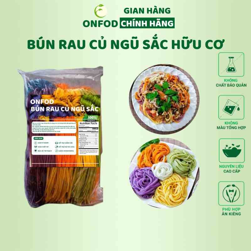 Bún gạo lứt rau củ ngũ sắc hữu cơ ONFOD ăn kiêng giảm cân healthy eatclean cho người tiểu đường, gym, yoga, mẹ bầu