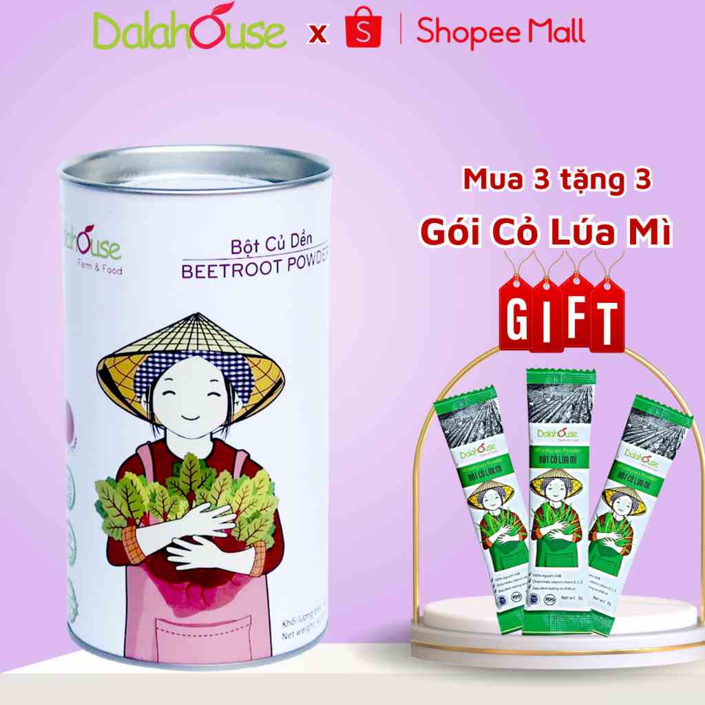 [Mã BMLTB200 giảm đến 100K đơn 499K] Bột Củ Dền Hữu Cơ Sấy Lạnh Nguyên Chất Dalahouse Lon 120g Phòng Ngừa Thiếu Máu