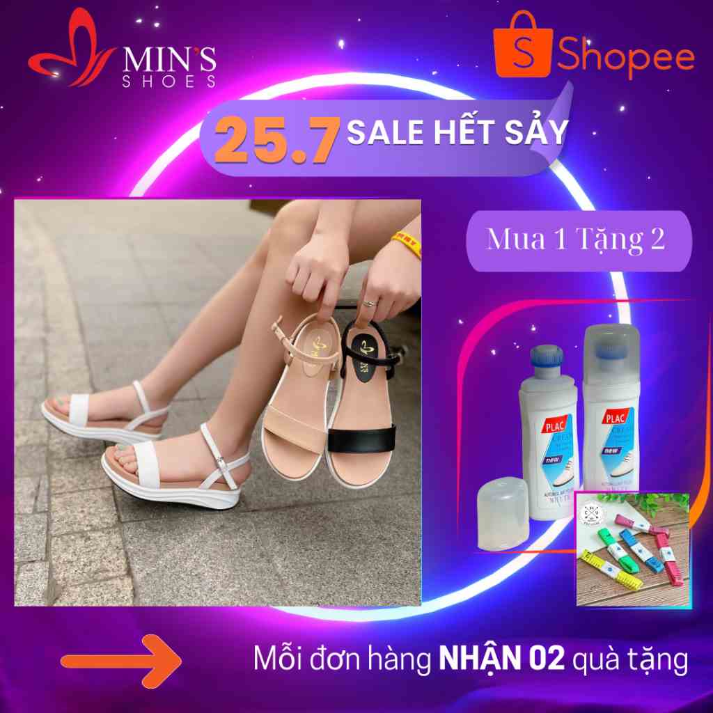 (MUA 1 TẶNG 2 - DUY NHẤT 25-27/07)  Mins Shoes - Giày Xăng Đan Kháng Nước Quai Ngang S448