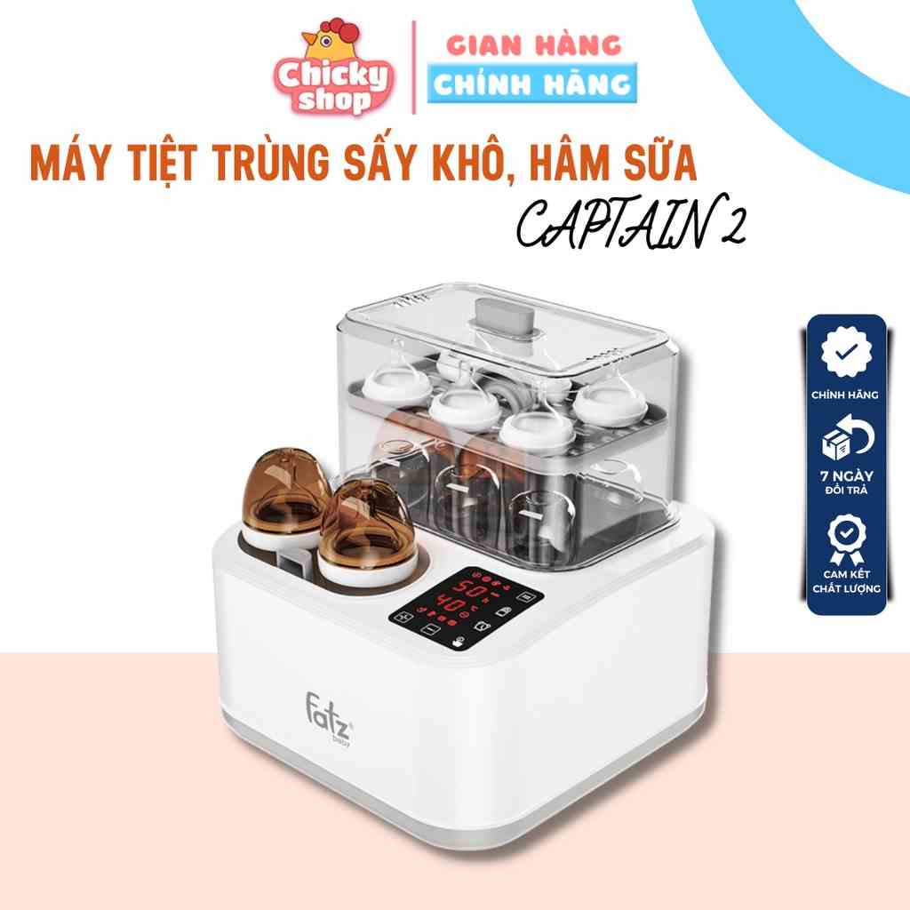 Máy hâm sữa tiệt trùng sấy khô nấu cháo Captain 2 FatzBaby FB4315SL