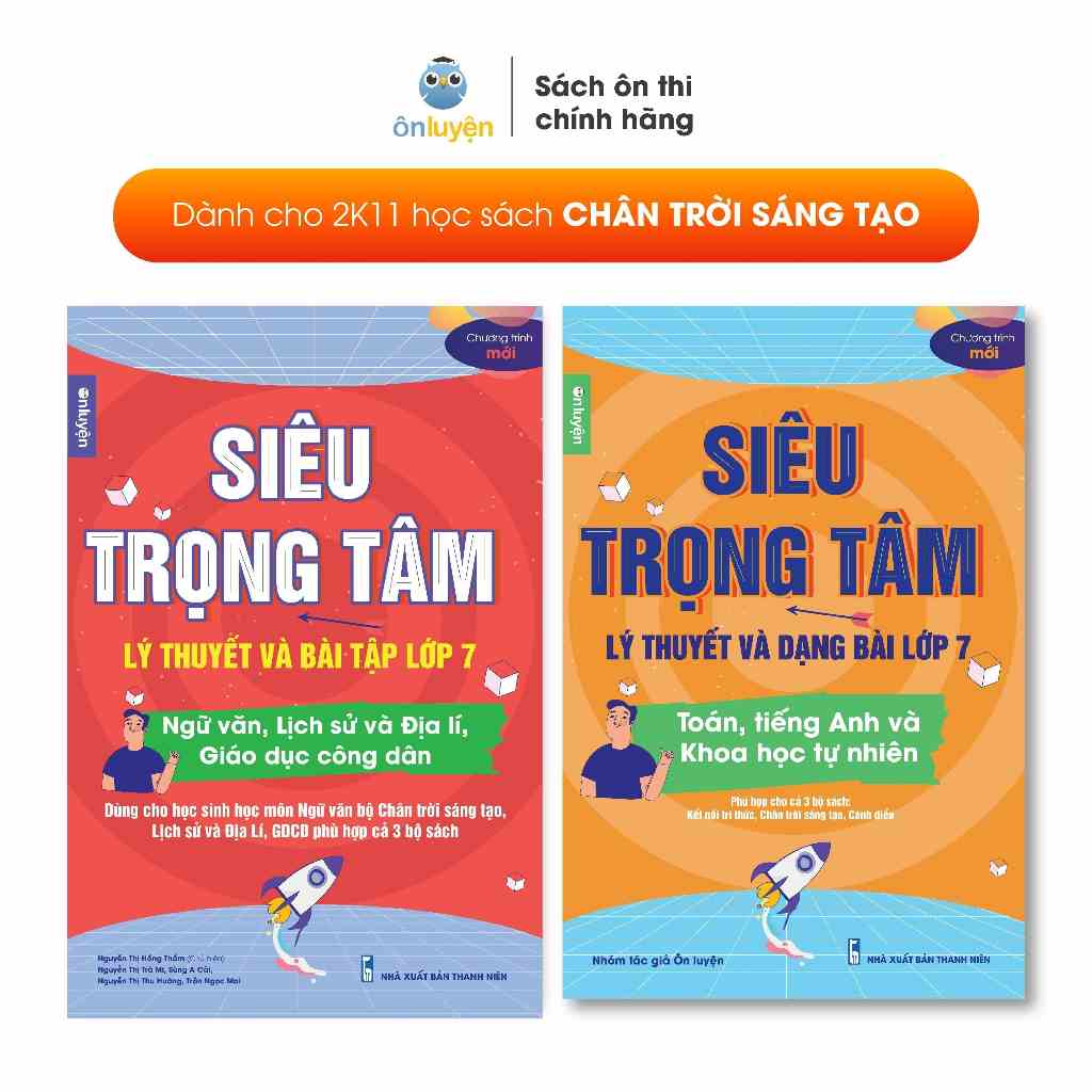 Lớp 7 (Bộ Chân Trời )- Combo 2 Sách Siêu trọng tâm TOÁN, TIẾNG ANH, KHTN và Văn, Khoa học xã hội lớp 7-Nhà sách Ôn luyện