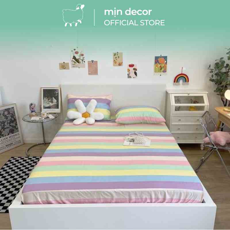 [Mã BMLTA35 giảm đến 35K đơn 99K] Bộ ga gối cotton nhập Mịn Decor thoáng mát vỏ gối 50x70cm nhiều màu sắc