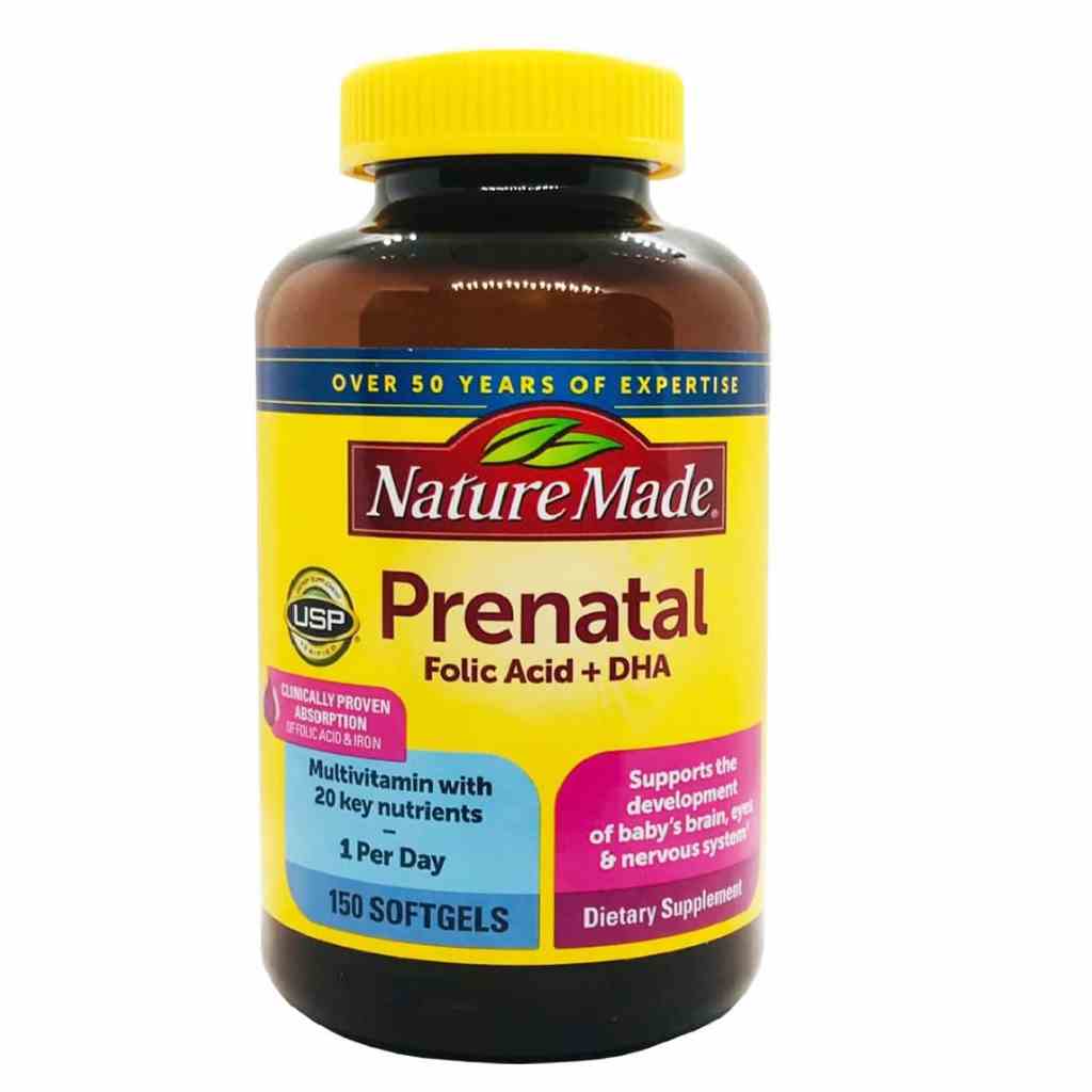 Vitamin tổng hợp cho bà bầu Nature Made Prenatal Folic + DHA - Vitamin của Mỹ, 150 viên Healthy Care Extaste