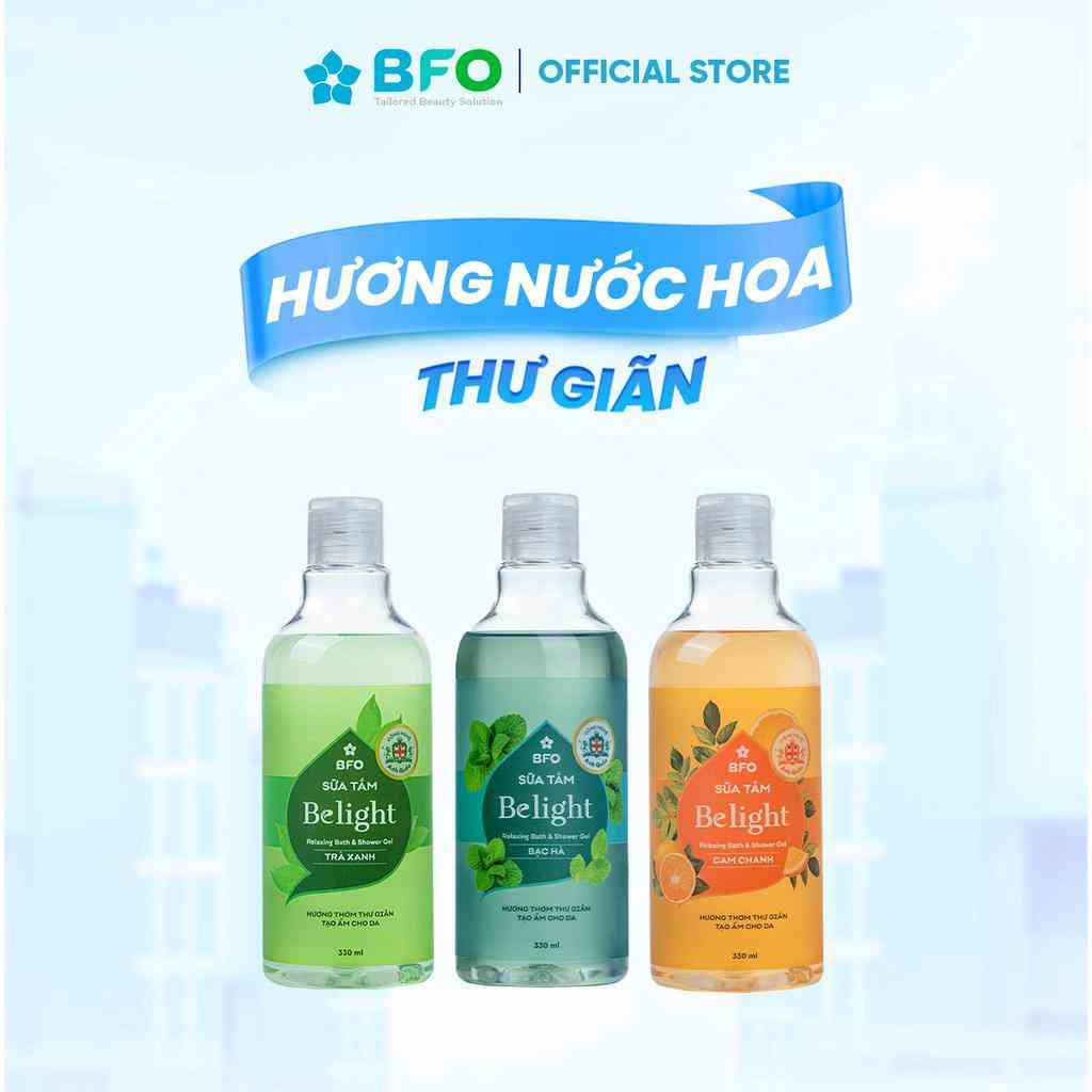 Sữa Tắm Tinh Dầu Thư Giãn BFO Giúp Lưu Hương Suốt Ngày Dài Với Chiết Xuất Thành Phần Thiên Nhiên Dung Tích 330ml