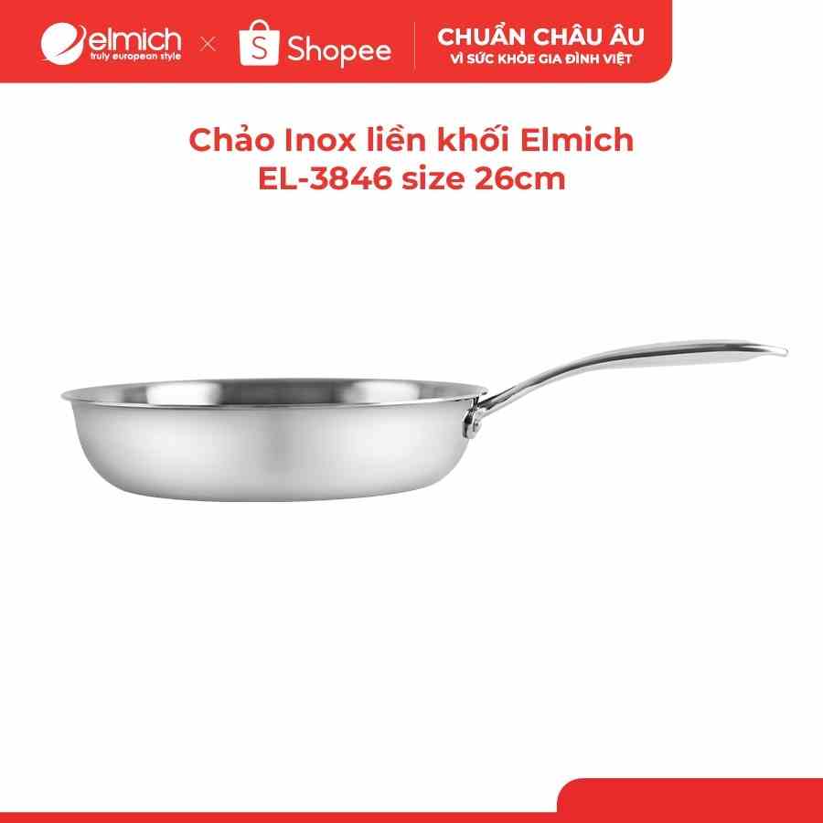 [LIFEMCMBP4 -12% đơn 250K] Chảo Inox liền khối Elmich EL-3846 size 26cm