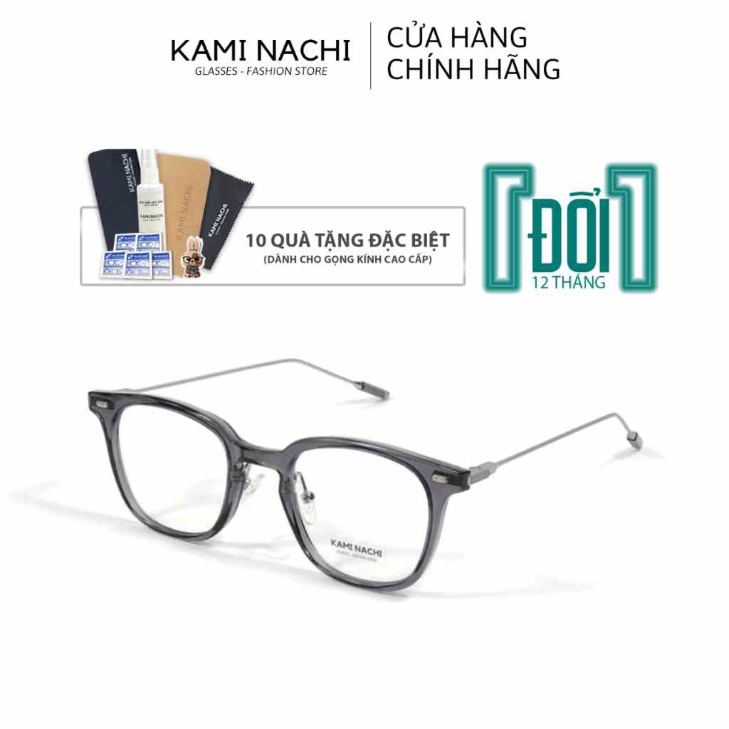 Gọng kính Acetate dáng vuông, có tròng chống Ánh Sáng Xanh KAMI NACHI phong cách hiện đại TC