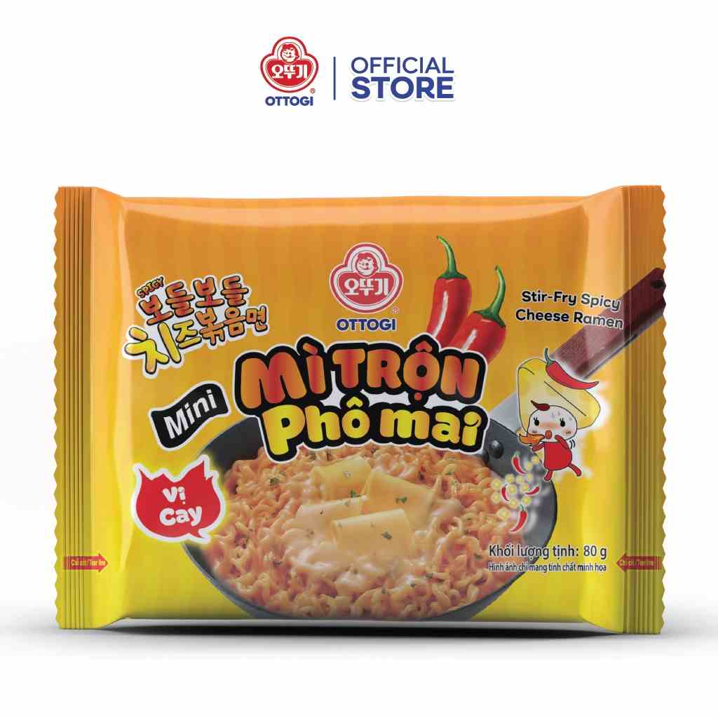 Mì Trộn Phô Mai Vị Cay Ottogi Mini 80g