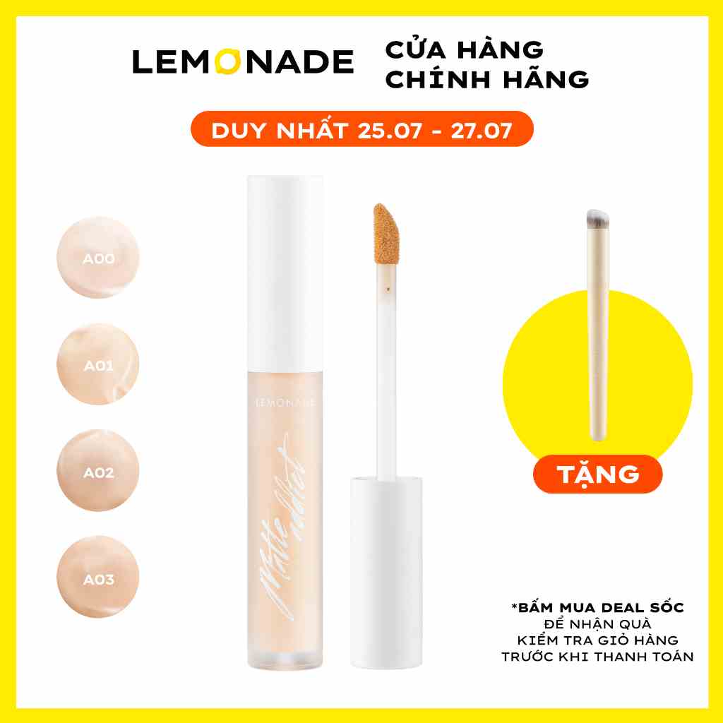 Kem che khuyết điểm kiềm dầu bền màu Lemonade Matte Addict Concealer 3g