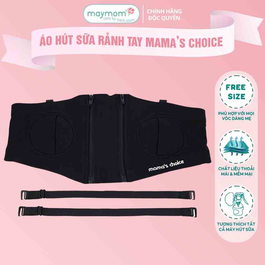 Áo Hút Sữa Rảnh Tay Mamas Choice, Giúp Mẹ Vắt Sữa Dễ Dàng, Chất Liệu Thoáng Khí, Freesize, Giữ Phễu Chắc Chắn