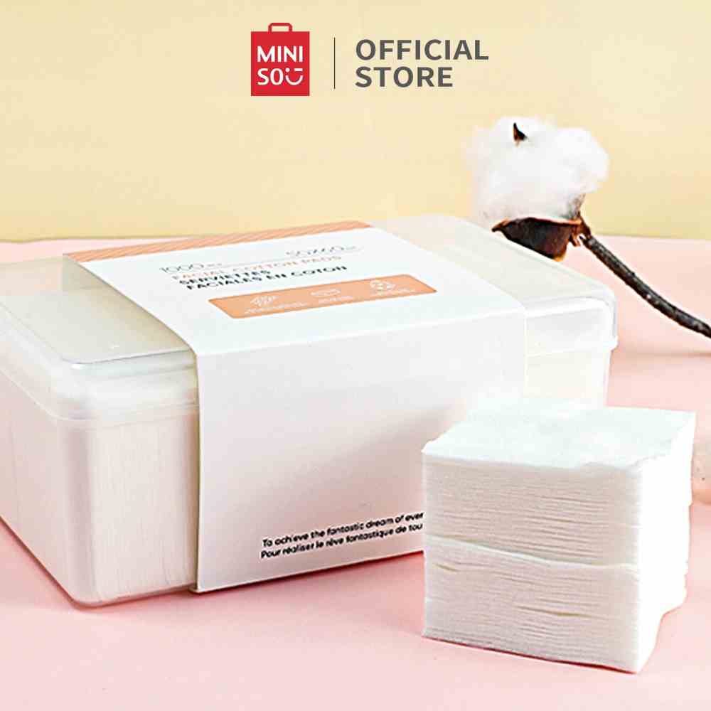 Bông tẩy trang miniso 1000 miếng tẩy trang đối mặt