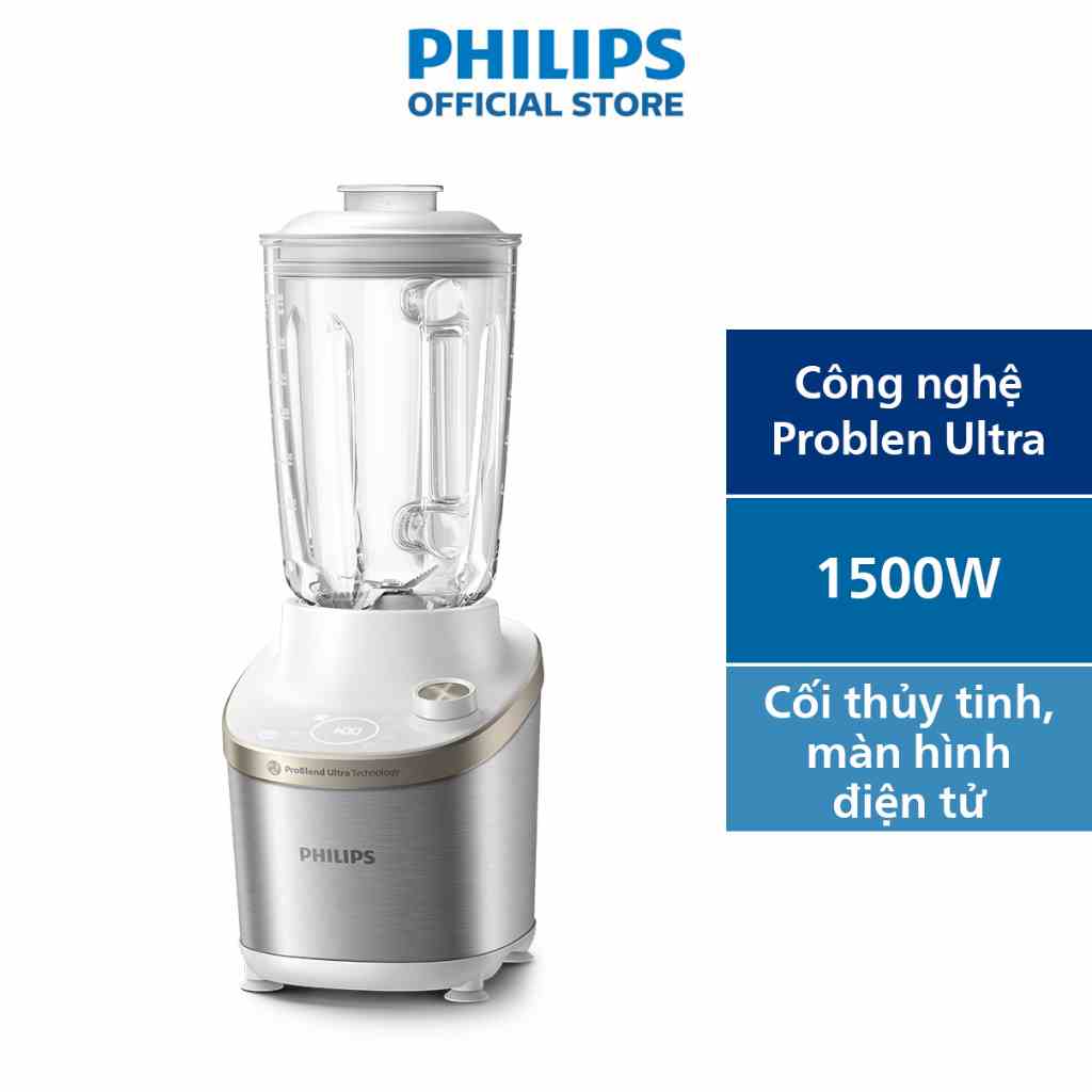 [Mã ELPLSBD06 giảm 10% đơn 1TR] Máy Xay Sinh Tố Philips HR3760/01 ProBlend Ultra Xay tốc độ cao, màn hình kỹ thuật số