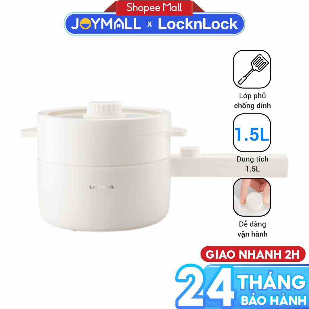 Nồi điện đa năng LocknLock 1.5L EJP436IVY Electric Multi Pot -  Hàng chính hãng, chống dính có tay cầm - JoyMall