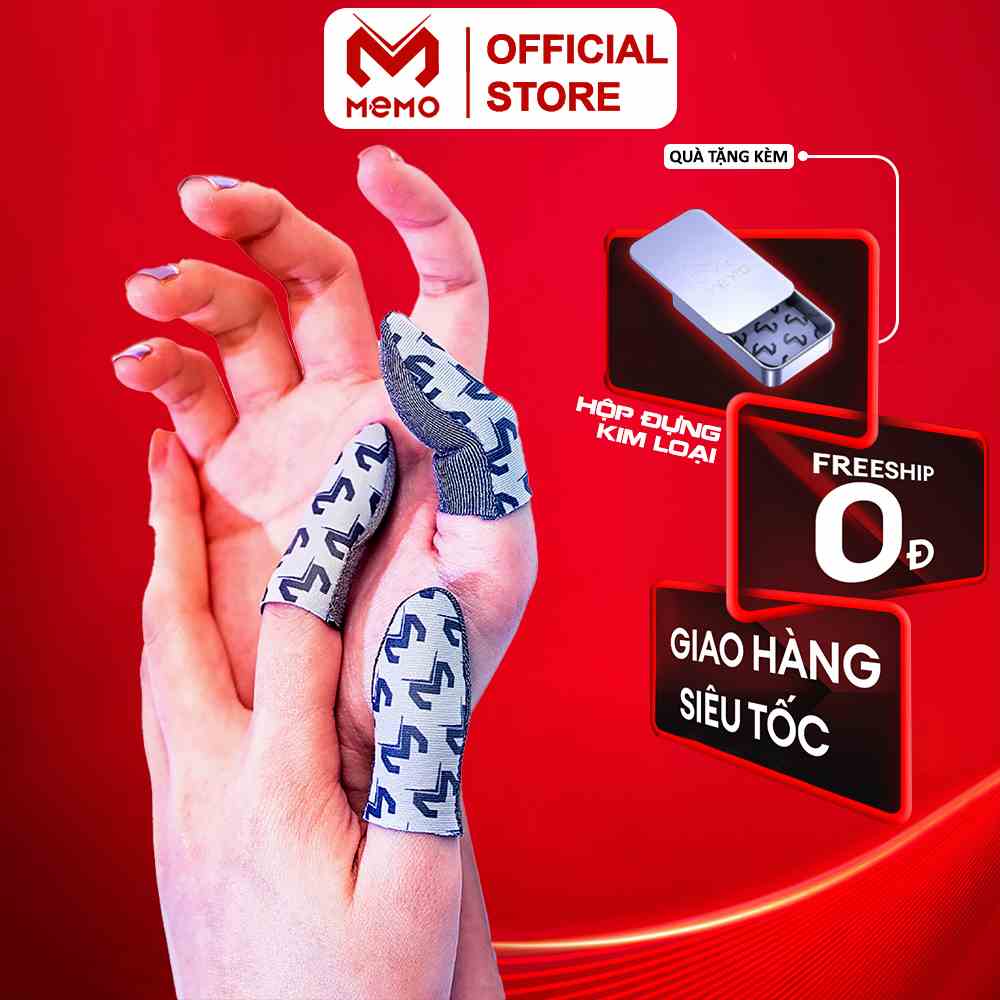 Bao tay chơi game ff MEMO V7 găng tay sợi bạc gaming cho điện thoại chống mồ hôi chơi liên quân tốc chiến pubg mobile