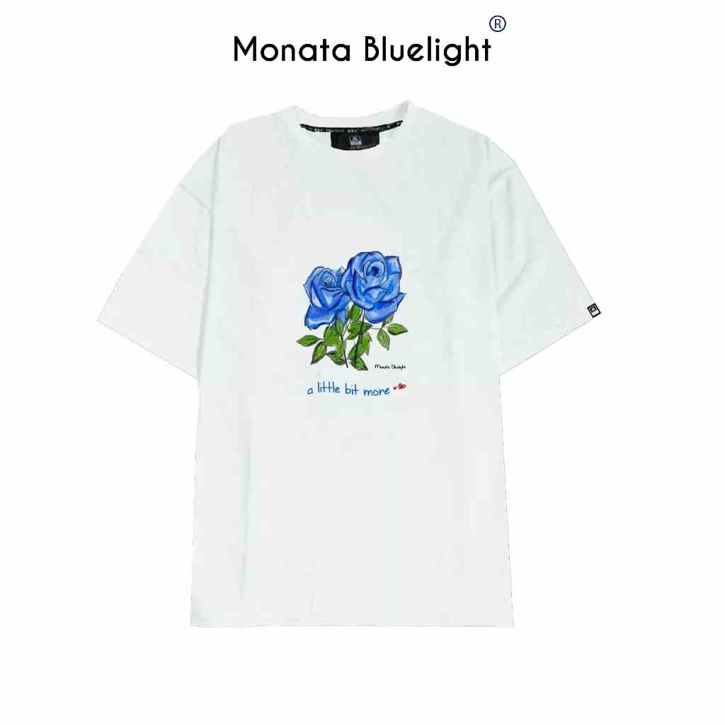 [Mua 2 giảm 7%] MONATA BLUELIGHT Rose Blue - Áo thun unisex form rộng