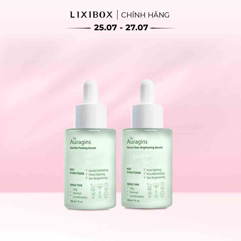 Combo Tinh chất tẩy tế bào chết AHA và Serum Niacinamide The Auragins