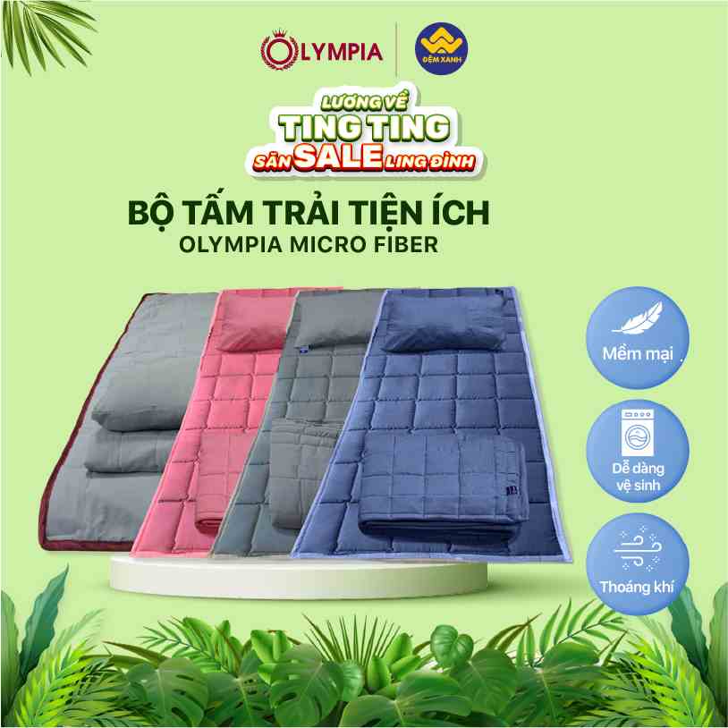 Đệm văn phòng/Bộ tấm trải tiện ích Olympia Micro Fiber dung cho văn phòng, đi du lịch