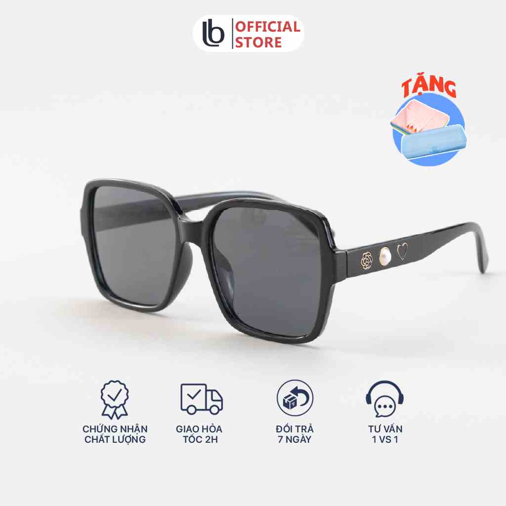 Kính mát nam nữ LB EYEWEAR gọng kính râm đi biển thời trang chất liệu nhựa cao cấp Oversize, gọng bao trọn tròng C13