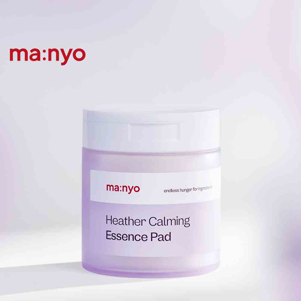 ma:nyo Heather Calming Tinh Chất (60 Tờ) Bông Tẩy Trang Cho Da Nhạy Cảm, 100% Cotton