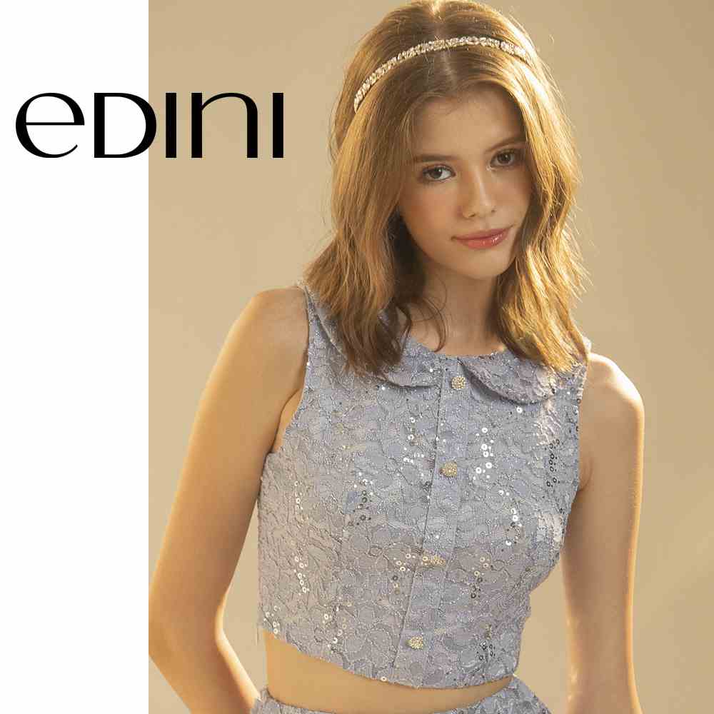 Áo Croptop Vải Kim Tuyến - EDINI - A1571