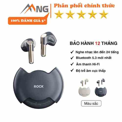 Tai nghe Bluetooth không dây nhét tai TWS Rockspace Rotating thiết kế xoay nghe nhạc lên đến 24h Hàng chính hãng có BH