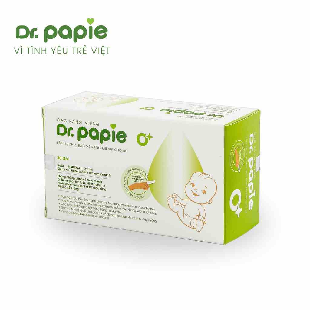 Gạc rơ lưỡi thảo dược Dr. Papie cho bé