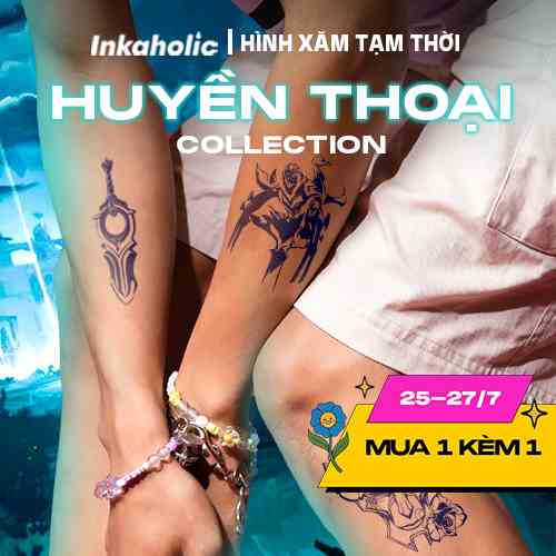 [Phiên bản Huyền thoại] Hình xăm dán tạm thời 15 ngày Inkaholic, xăm giả đẹp & ngầu y xăm thật, chống nước 100