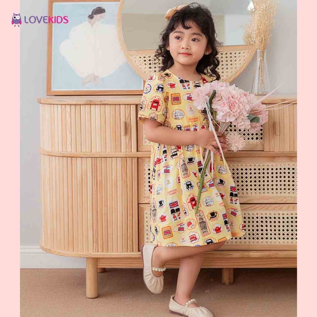 [Mã BMLTA35 giảm đến 35K đơn 99K] Đầm bé gái hoạ tiết city chất cotton mềm mại - Lovekids