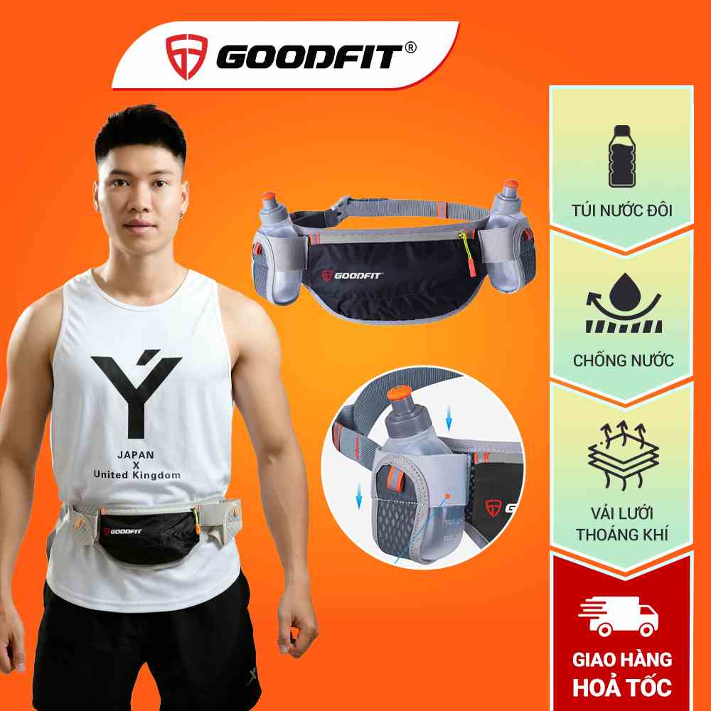 Túi đeo chạy bộ, túi chạy bộ 2 ngăn đựng nước chính hãng GoodFit GF109RB