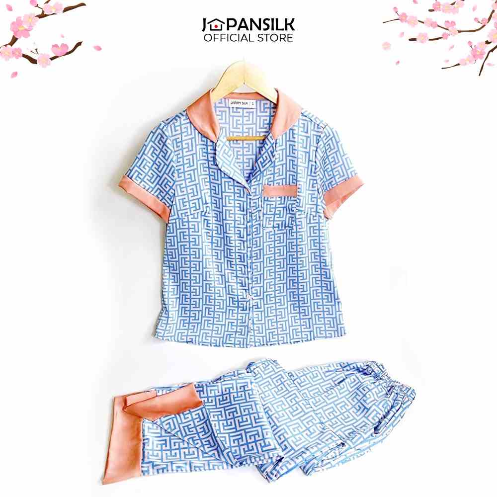 [Mã BMLTA35 giảm đến 35K đơn 99K] Đồ bộ nữ Pijama mùa hè JAPAN SILK, áo ngắn quần dài thiết kế thoáng mát CD079