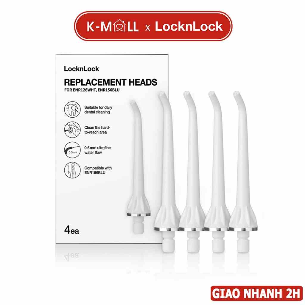 Bộ 4 đầu thay thế máy tăm nước LocknLock ENR126WHT_RB - Hàng chính hãng - K-MALL