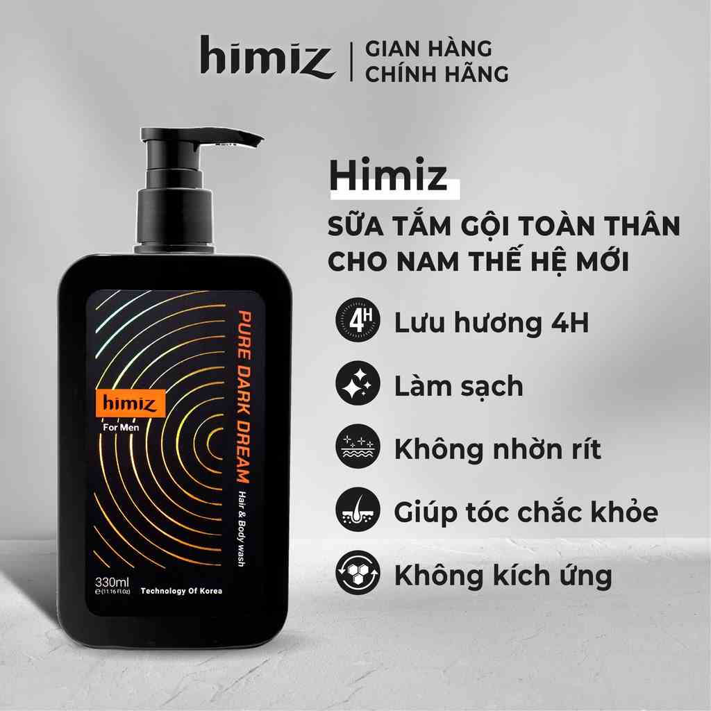 Sữa tắm gội toàn thân cho nam giới Himiz hương nước hoa cao cấp Pure Dark Dream 330ml