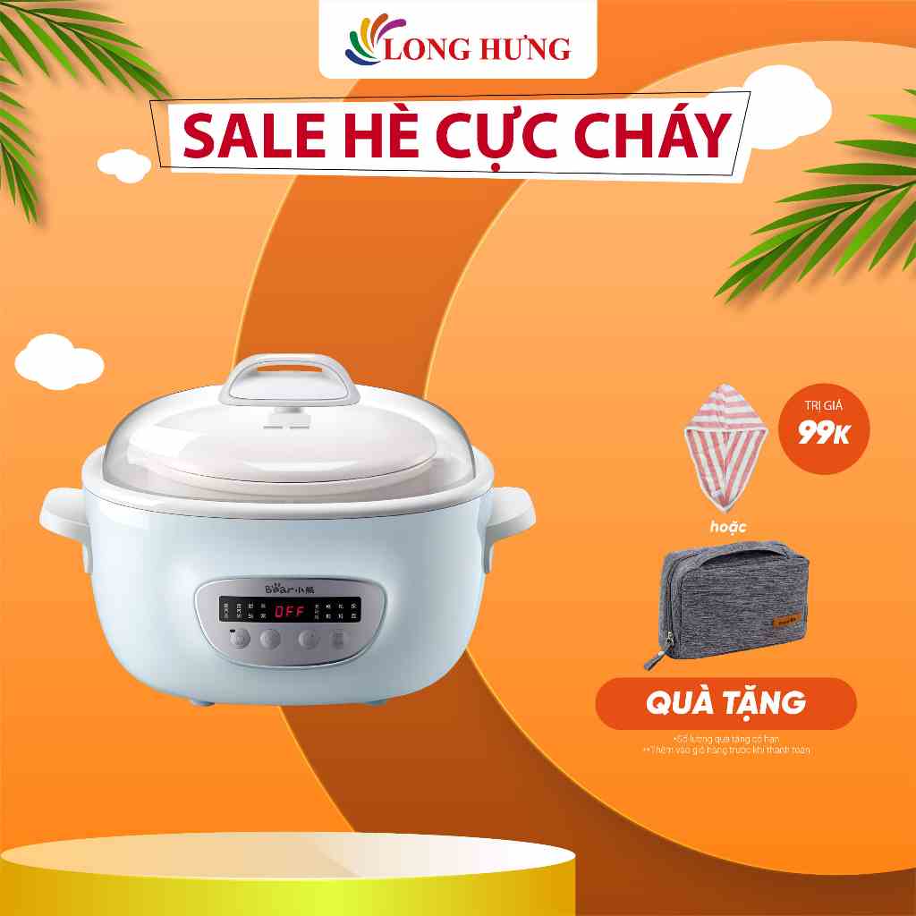 Nồi nấu chậm Bear 2.5 lít SUBE003/DDZ-C25R6 - Hàng chính hãng