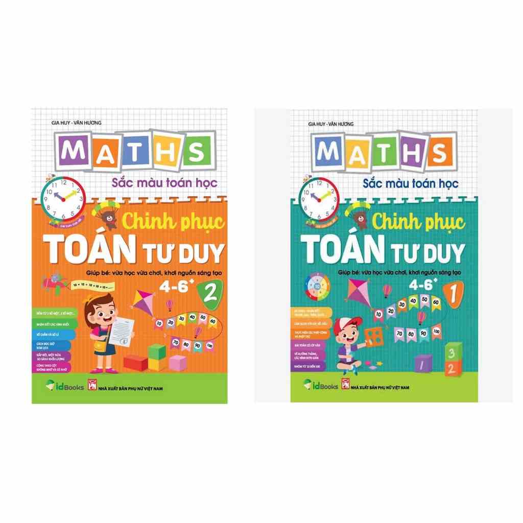 sách- Combo 2 cuốn Maths Sắc màu toán học Chinh phục Toán tư duy dành cho trẻ 4 - 6 tuổi