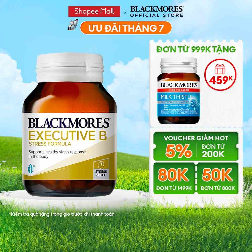 Viên Uống Giảm Căng Thẳng Hỗ Trợ An Thần Blackmores Executive B Stress Formula Lọ 62 Viên