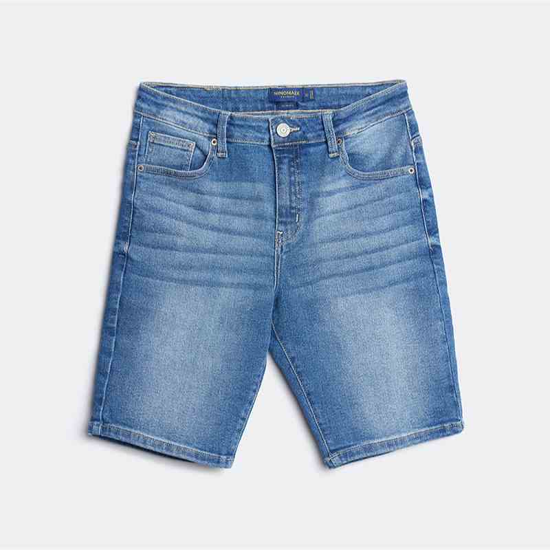 [Mã BMLT30 giảm đến 30K đơn 299K] Ninomaxx Quần short Jean Nam cotton co giãn nhẹ form slim fit 2202022