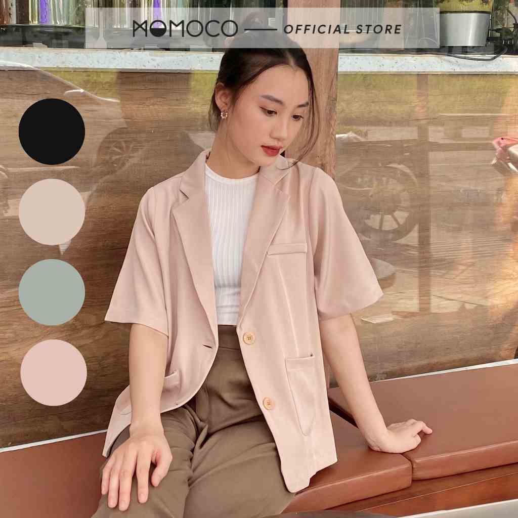 Áo Blazer Ngắn Tay MOMOCO Chất Tuýt Si Không Nhăn Kiểu Dáng Thanh Lịch Trẻ Trung M3013