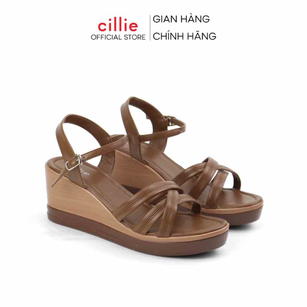 Giày sandal nữ đế xuồng quai dây đan basic đế nhẹ cao 7cm đi chơi dạo phố Cillie 1084