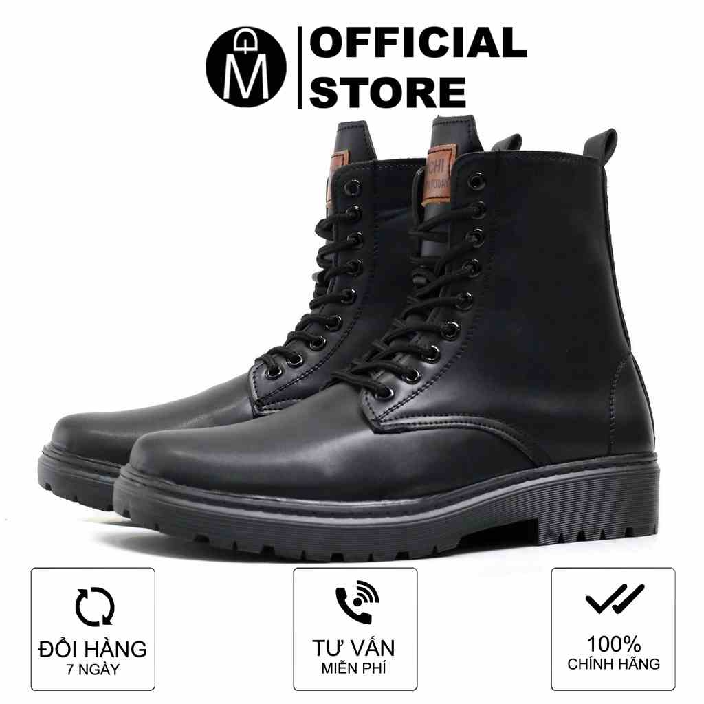 [Mã BMLTB35 giảm đến 35K đơn 99K] Chunky Combat Boots thời trang MĐ G1105 da lì chống nhăn, đế cao