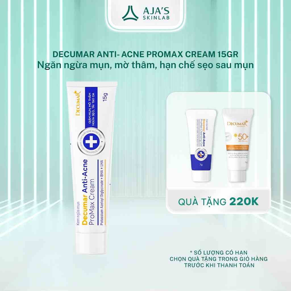 Kem Ngừa Mụn, Ngừa Sẹo, Tái Tạo Da Decumar Anti-Acne Promax Cream 7gr/ 15g - AJAS SKINLAB