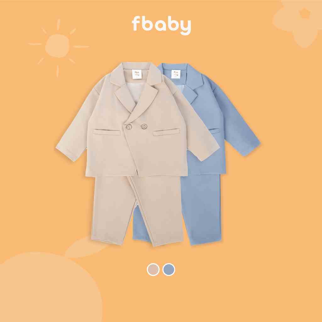 Bộ blazer bé trai vạt đắp chéo 2 cúc ngang fbaby  FB011