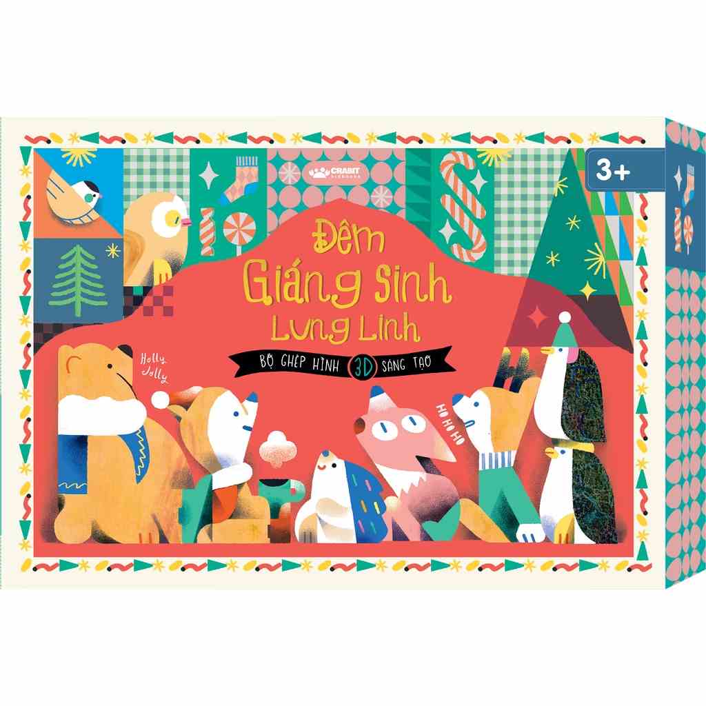 BỘ QUÀ TẶNG NOEL - Bộ ghép hình 3D Đêm Giáng SInh Lung Linh - Dành cho trẻ từ 3 tuổi - Crabit Kidbooks