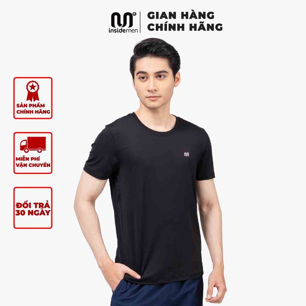 Áo Thun Nam Trơn Cổ Tròn Cotton INSIDEMEN Form Suông Unisex Basic 3 màu Co Giãn 4 Chiều ITS016S2