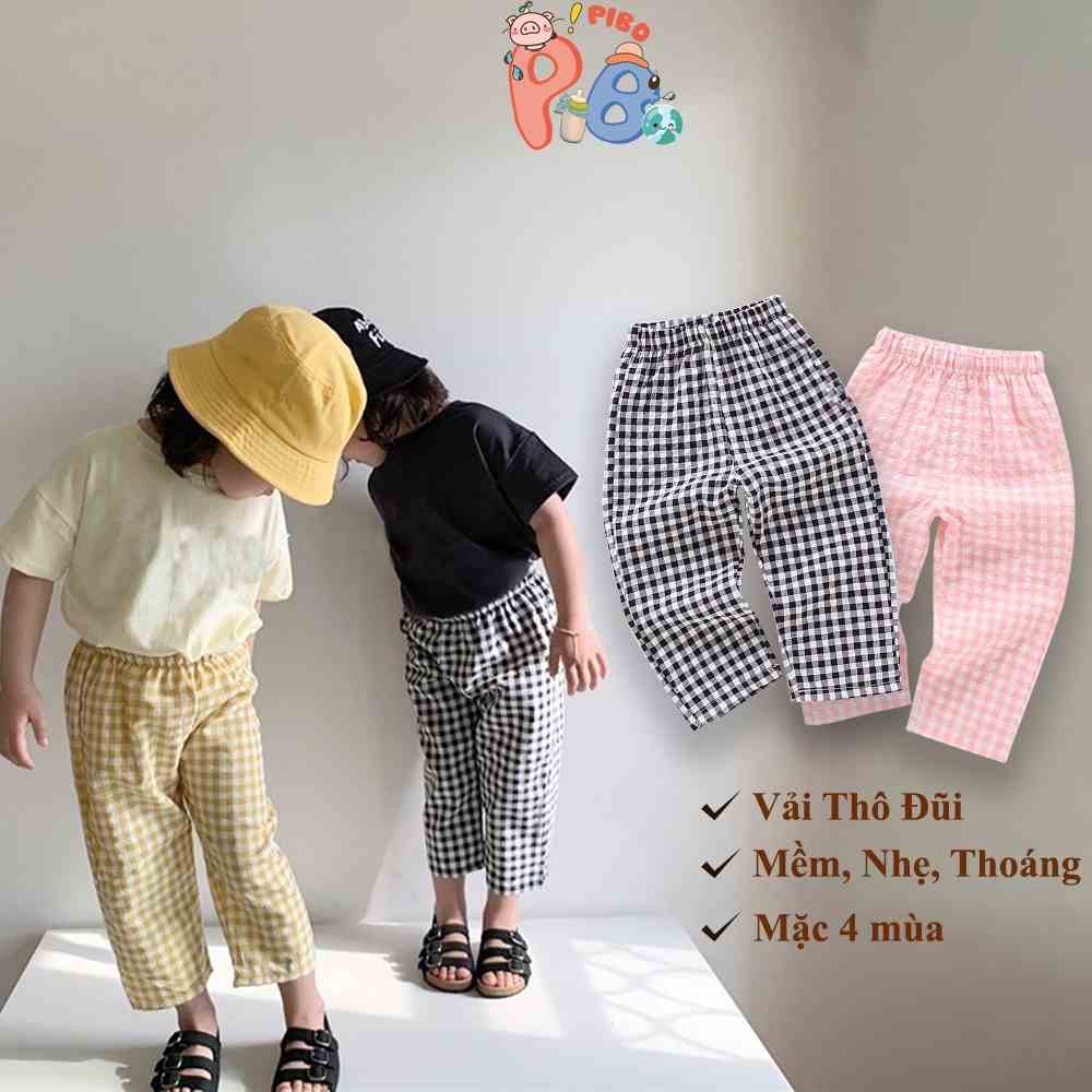 Quần Dài Bé Gái Bé Trai Dáng Ống Xuông Vải Thô Đũi Mềm, Mặc 4 Mùa, Dễ Phối Đồ BabyBoo - PiBo Store